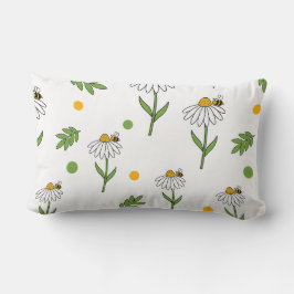 Süße Daisy- und Bienen-Nahtlos-Muster Lendenkissen
