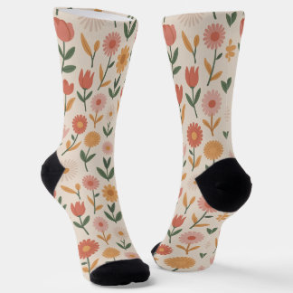 Süße Damen-Blumencrewsocken Socken