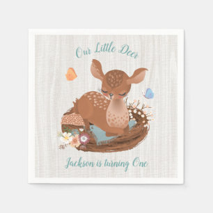 Süße Damhirschkuh Rotwild-Babyparty-Servietten Serviette