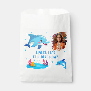 Süße Delfin Meerestiere Foto Geburtstagsfeier Geschenktütchen