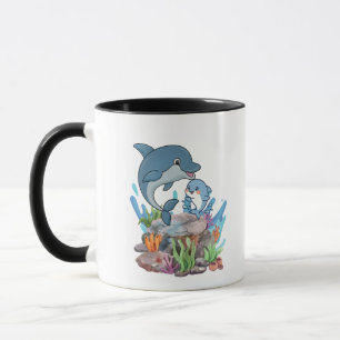 Süße Delfin-Mutter-und-Baby-Kaffeetasse Tasse