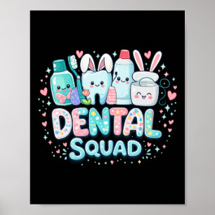 Süße Dentaltruppe Osterhase Zahn Design Dental Poster