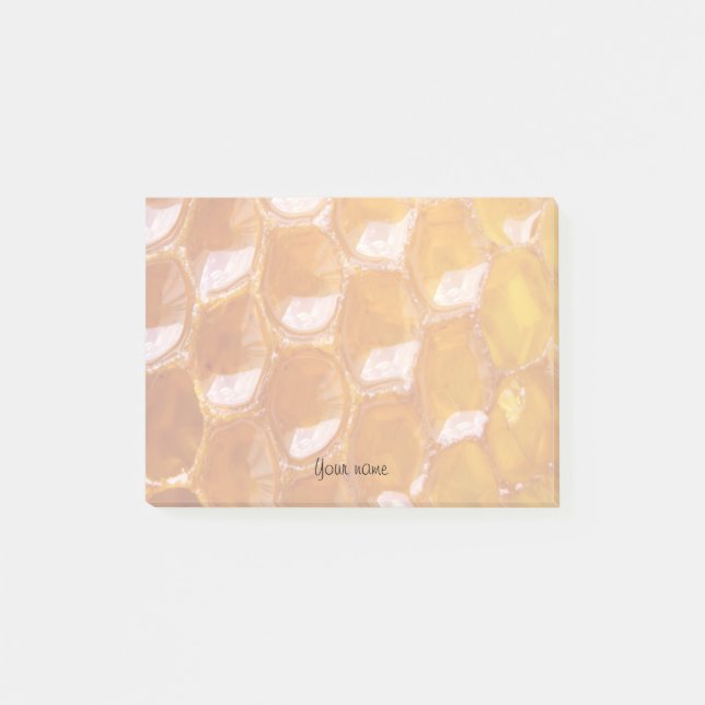 Süße Details goldener Honigwabenrüben mit Ihrem Na Post-it Klebezettel (Vorderseite)