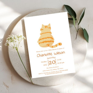 Süße dicke orange Katze Baby-Party Einladung