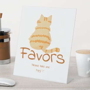 Süße dicke orange Katze Baby Shower Geschenke Sockelschild