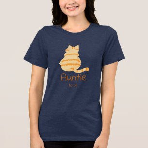 Süße dicke orange Katze Baby Shower Tante-in-spe Tri-Blend Shirt