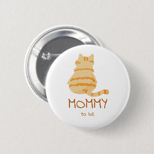 Süße dicke orange Katze Baby Shower werdende Mutte Button