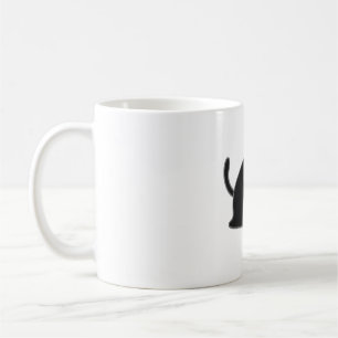 Süße dicke schwarze Katze Kaffeetasse