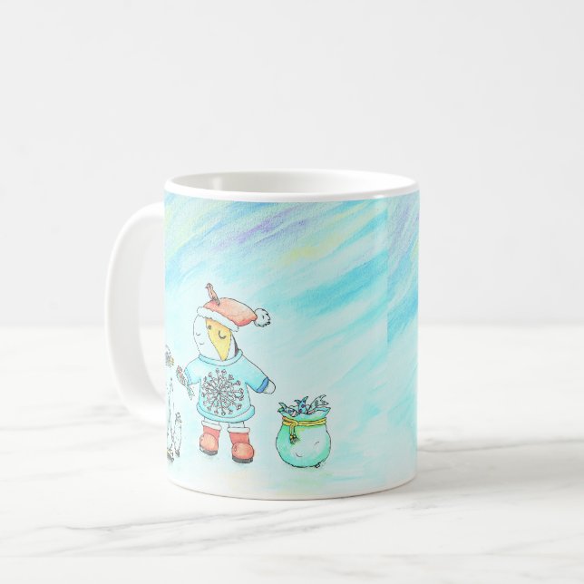 Süsse die Guinea Schweinchen geben Weihnachtsgesch Kaffeetasse (Vorderseite Links)