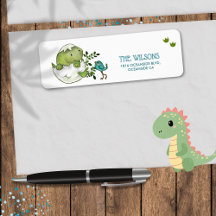 Süße Dino-Baby-Junge-Shower-Rücksendeadresse 