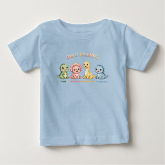 Süße Dino-Freunde Baby-Dinosaurier Wasserfarbe Chi Baby T-shirt