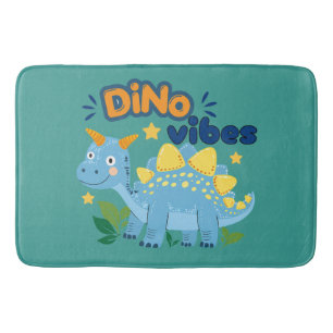 Süße Dino Vibes Blaue Stegosaurus Kinder Badematte