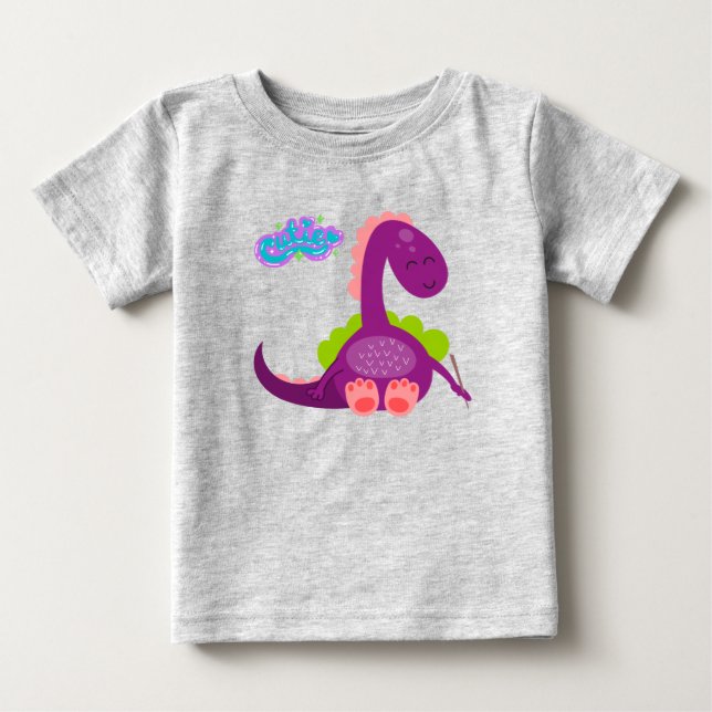 Süsse Dinosaur Baby T - Shirt (Vorderseite)