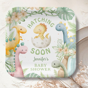 Süße Dinosaurier-Baby-Party Dinos Pappteller