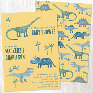 Süße Dinosaurier-Baby-Party Einladung
