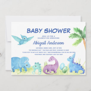 Süße Dinosaurier-Baby-Shower-Einladung Ankündigung