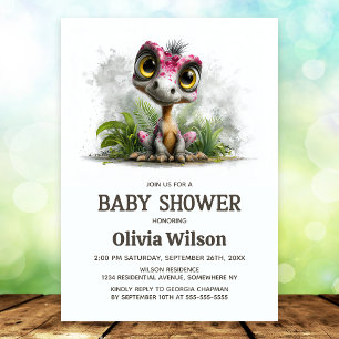 Süße Dinosaurier-Baby-Shower-Einladung Einladung