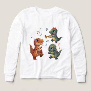 Süße Dinosaurier-Band-Cartoon-Illustration