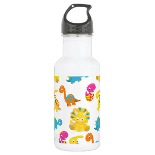 Süße Dinosaurier, Dinosauriermuster, Baby-Dino Edelstahlflasche