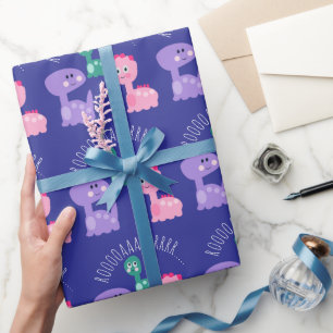 Süße Dinosaurier-Geburtstagsfeier Bunt Geschenkpapier