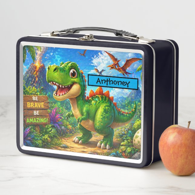 Süße Dinosaurier Kinder Lunchbox Bunter T Rex (Beispiel)