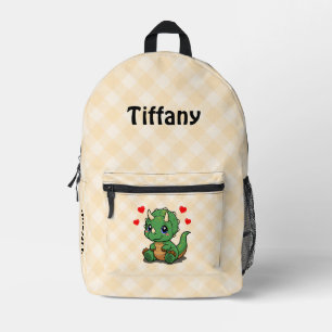 Süße Dinosaurier-Kinder-Rucksack – Name hinzufügen Bedruckter Rucksack