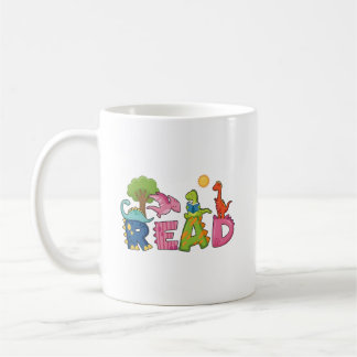 Süße Dinosaurier lesen Buch Grundschullehrer Kaffeetasse