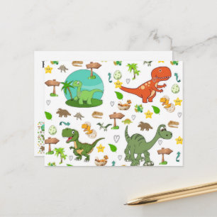 Süße Dinosaurier Postkarte