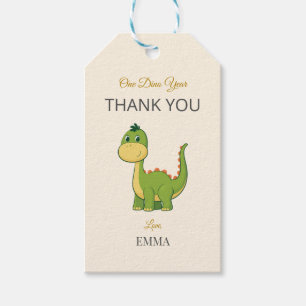 Süße Dinosaurier-Tags zum Dankeschön zum 1. Geburt Geschenkanhänger