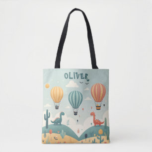Süße Dinosaurier und Heißluftballons Tasche