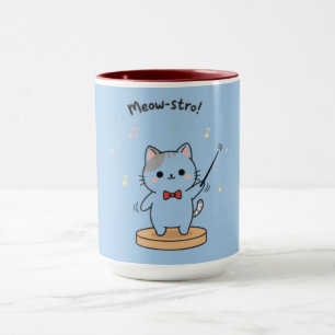 Süße Dirigenten-Tasse der Katzen-Orchester Tasse