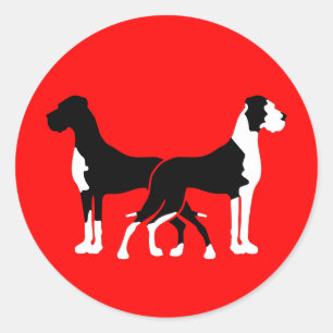 Süße Dogge in weiß in Classic Round Sticker
