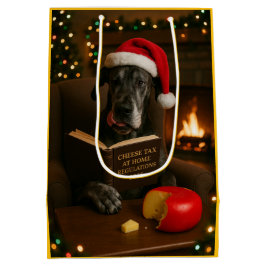 Süße Dogge Käse Steuer Weihnachtsgeschenktasche  Mittlere Geschenktüte