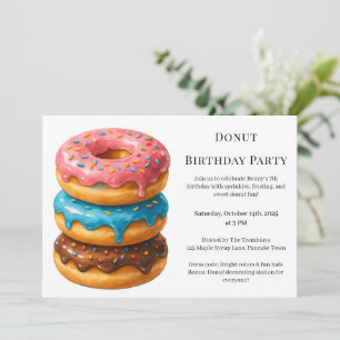 Süße Donut-Brunch Geburtstagsfeier Einladung