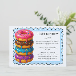 Süße Donut-Brunch Geburtstagsfeier Einladung