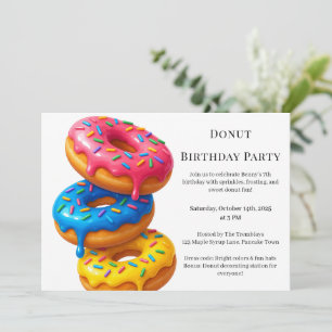 Süße Donut-Brunch Geburtstagsfeier Einladung