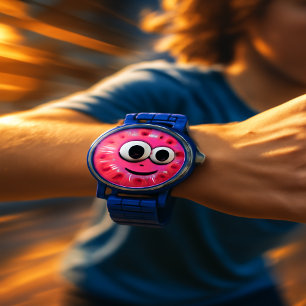 Süße Donut-Kinderuhr mit wackelnden Augen Armbanduhr