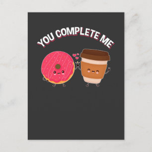 Süße Donut- und Kaffee-Donut-Liebhaber-Paar Postkarte