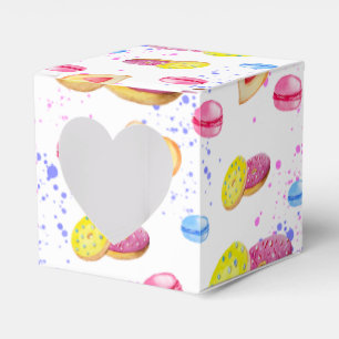 Süße Donuts mit farbenfrohen Glasmustern Geschenkschachtel