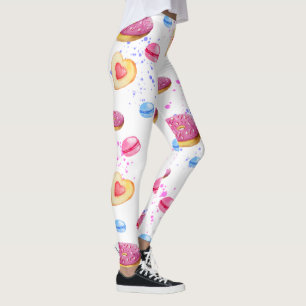 Süße Donuts mit farbenfrohen Glasmustern Leggings