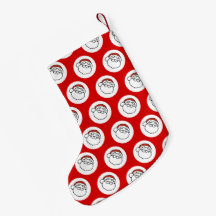 Süße Doodle-Art Weihnachtsmann auf Rot