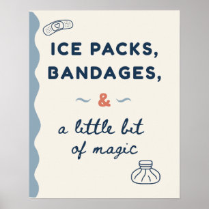 Süße Doodle-Eispacks Verbände, Magische Schulkrank Poster