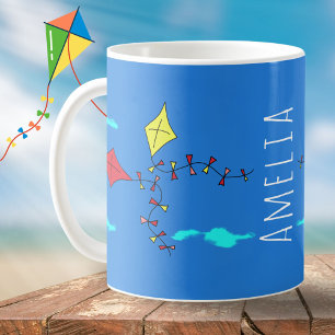 Süße Drachen Zeichnung Wolken Kinder Name Kaffeetasse