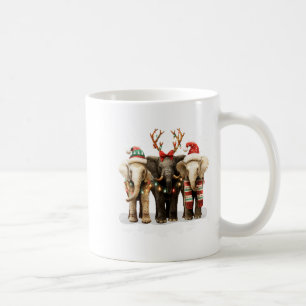 Süße drei Elefanten Weihnachtslichter fröhlich hel Kaffeetasse