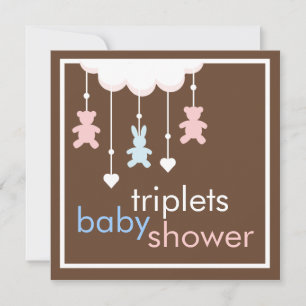 Süße Dreiergruppe-bewegliche Babyparty-Einladung Einladung