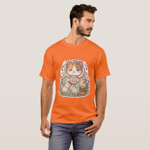 Süße dreifarbige Katze Bleib gemütlich Cottagecore T-Shirt