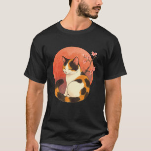 Süße dreifarbige Katzenkunst Kirschblütenbaum Japa T-Shirt
