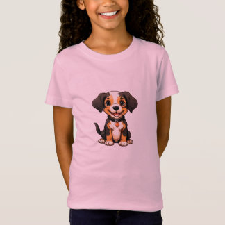 Süße dreifarbige Welpenhund-Kunst - Bezaubernder C T-Shirt