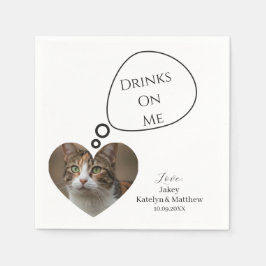 Süße Drinks Gehen Auf Mich Haustier Katzen Hochzei Serviette