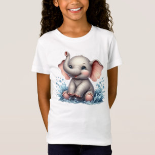 Süße Dschungel-Elefantenliebhaber-Mädchen T-Shirt